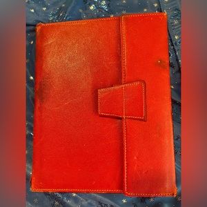 Antique photo album/billfold leather lined with moiré taffeta European